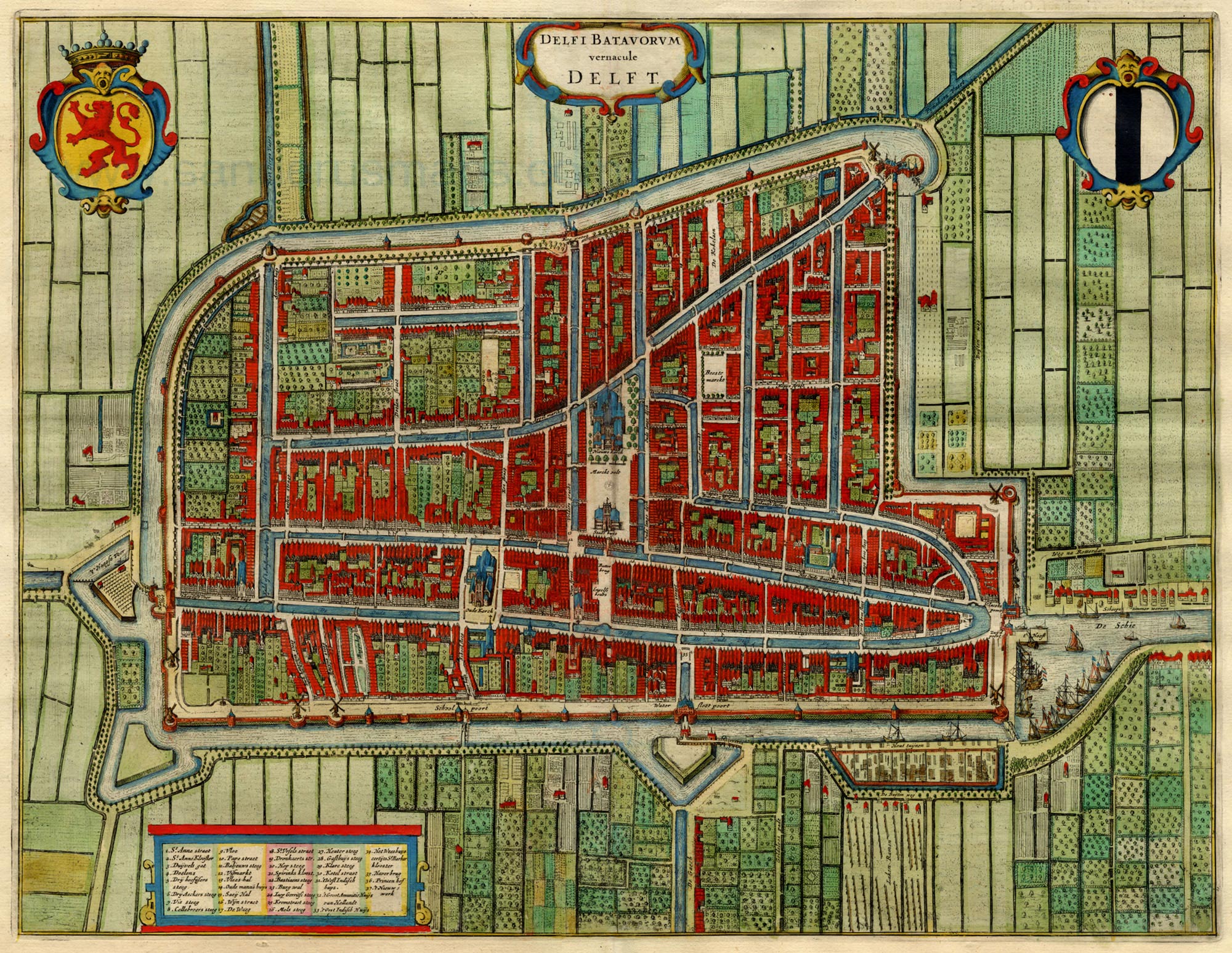 Antique_map_of_Delft,_Netherlands_by_Blaeu_J._1649